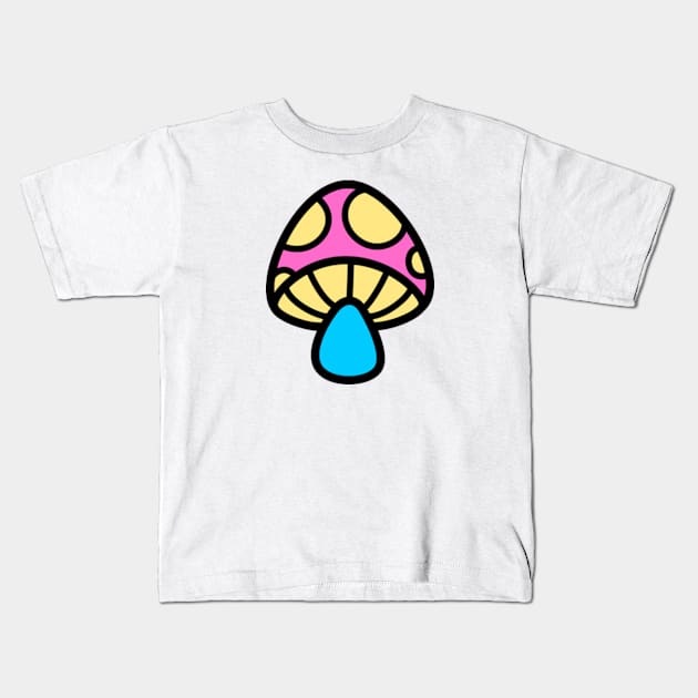 Pansexual/Panromantic Mushroom Discrete Pride Flag Kids T-Shirt by JadedOddity